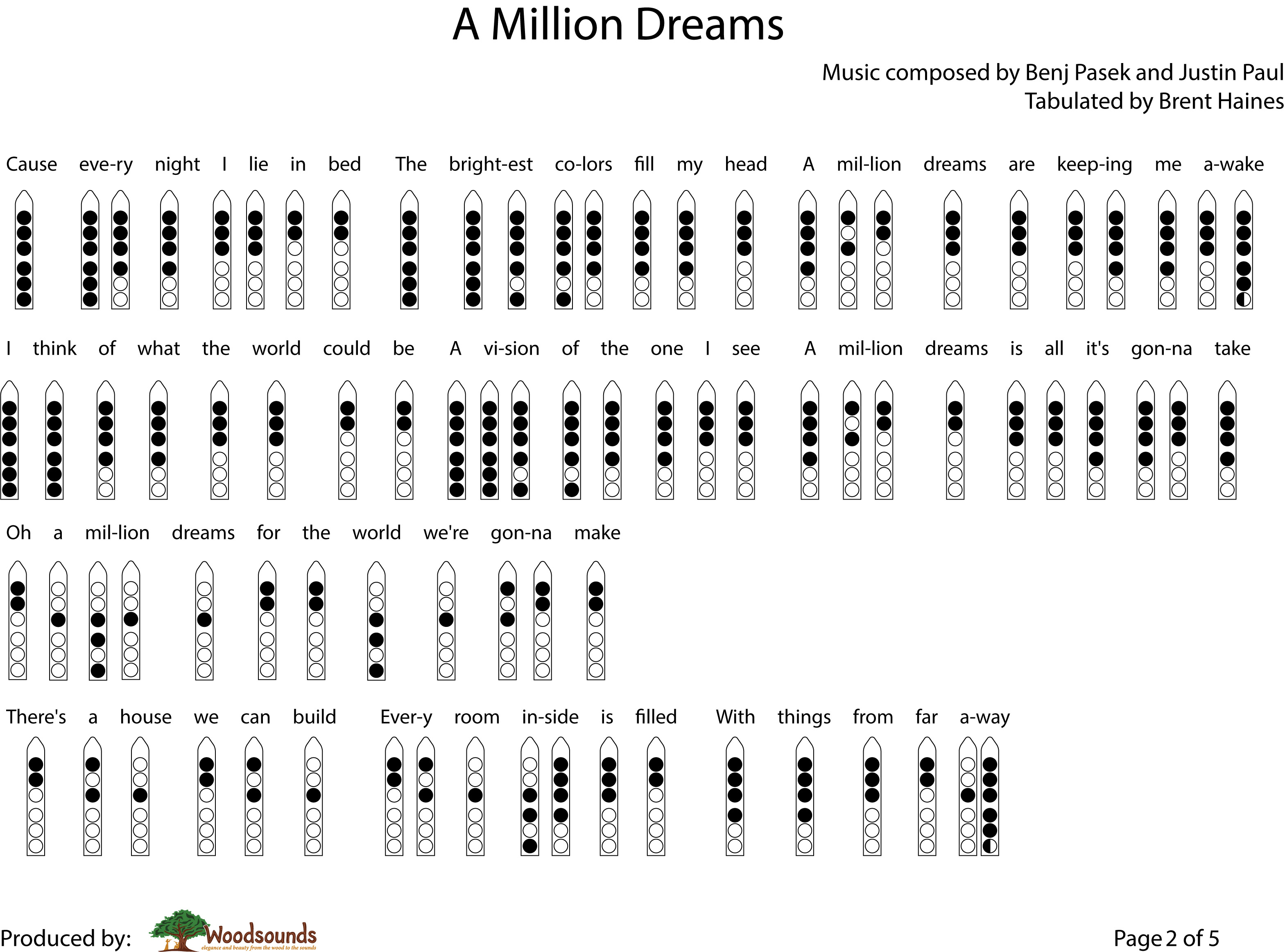 A Million Dreams for Native American Flute Page 2 of 5