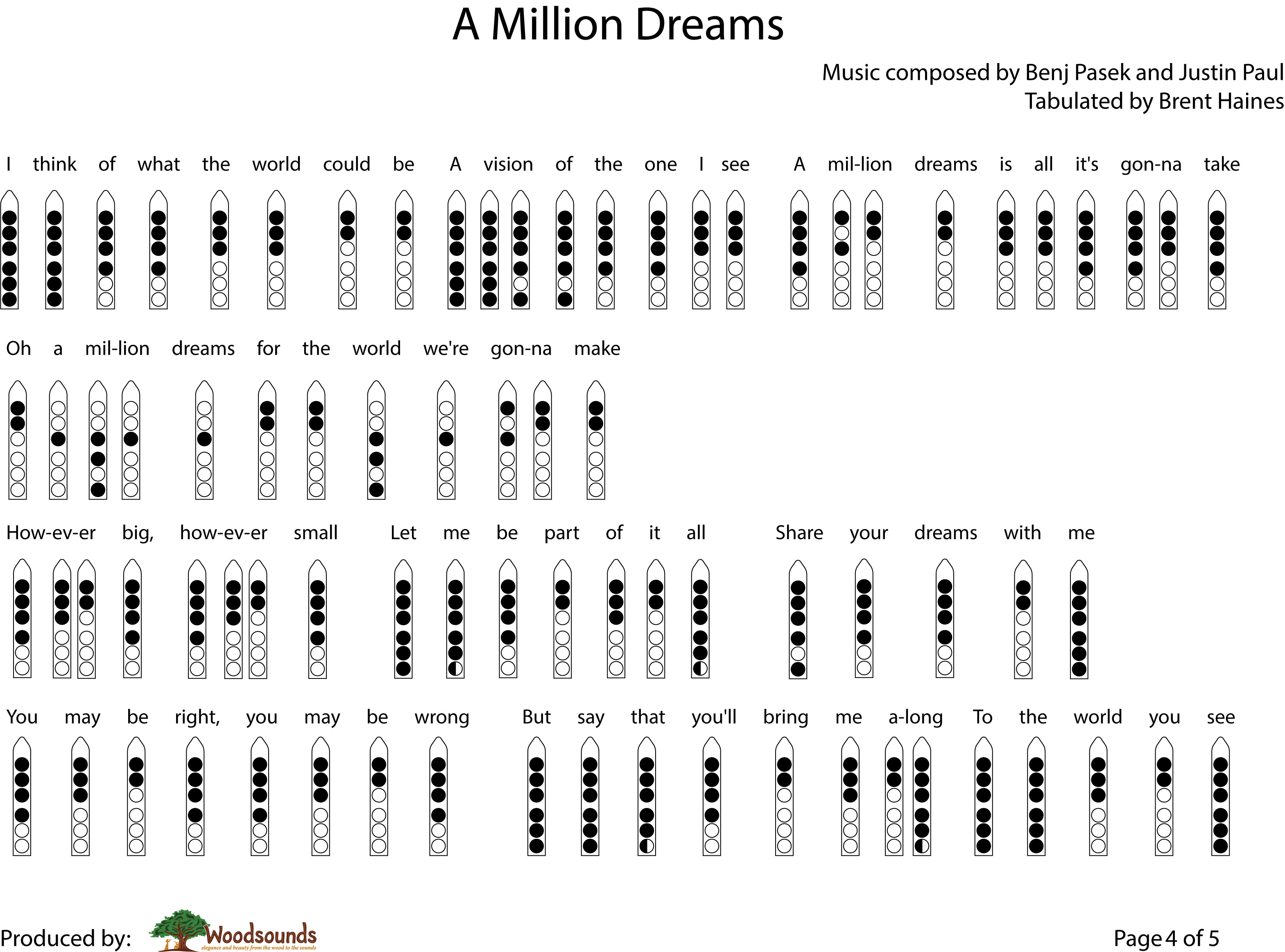 A Million Dreams for Native American Flute Page 4 of 5