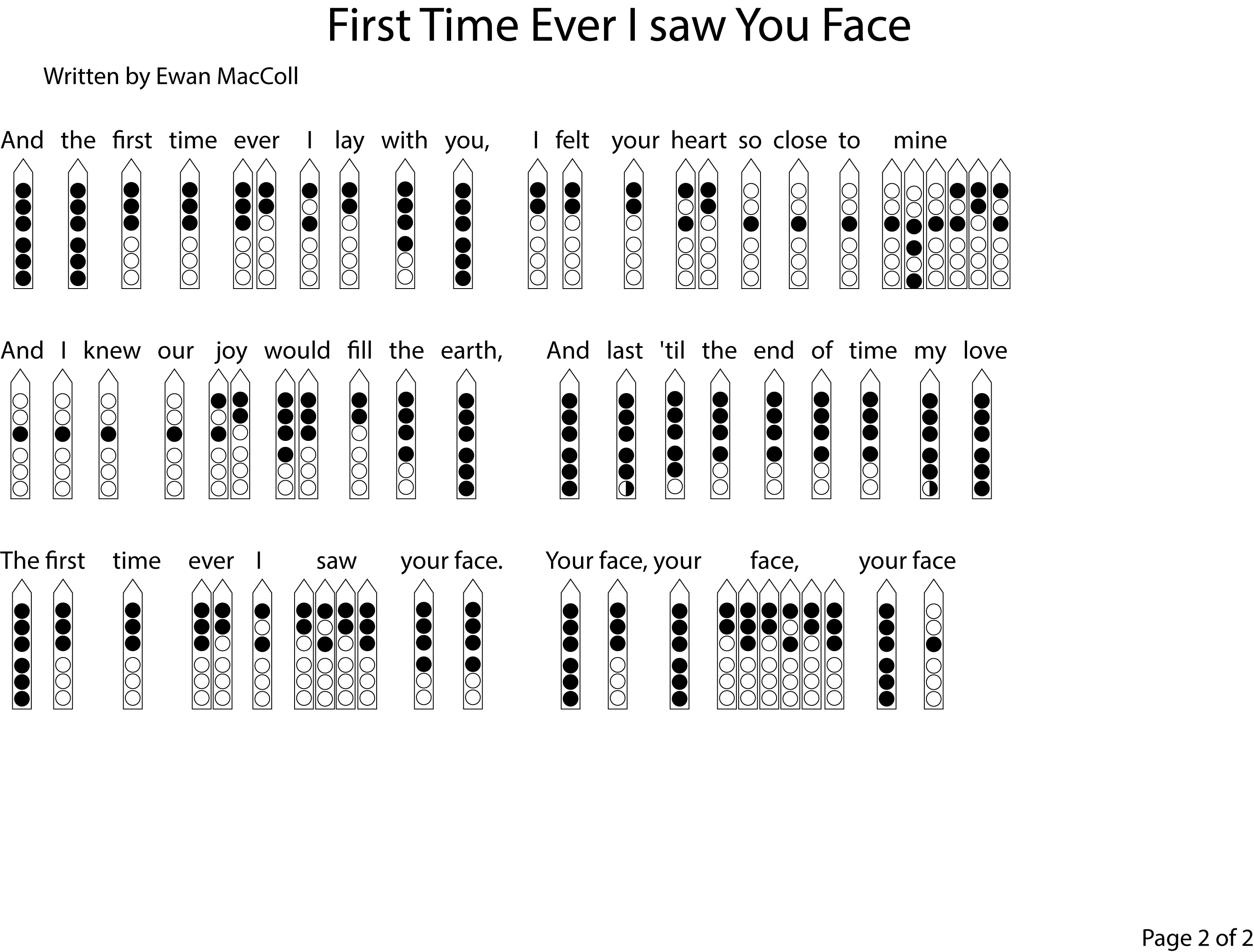 First Time Ever I saw Your Face Page 2 of 2 For Native American Flute